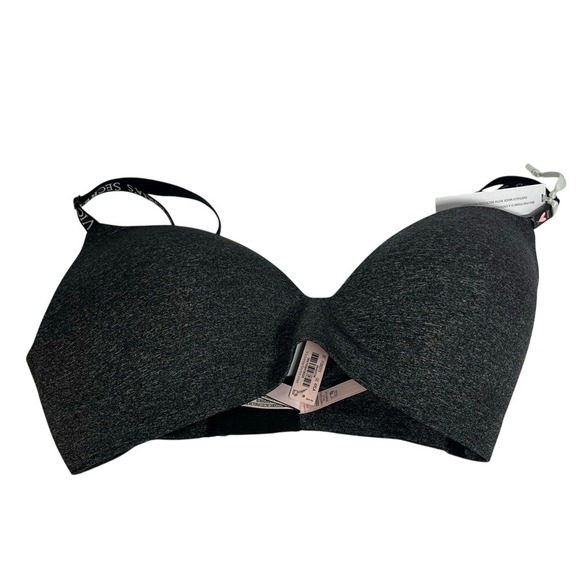 NWT Victoria's Secret Womens Bra 32DDD Dark Grey T-Shirt Wireless Comfort - Picture 1 of 6